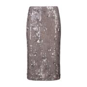 Grijze Pailletten Lange Rok P.a.r.o.s.h. , Gray , Dames