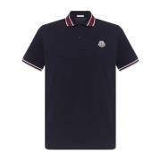 Katoenen polo met logo Moncler , Blue , Heren