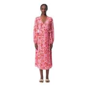 Bloemen Wrap Midi Jurk Bizuu , Multicolor , Dames