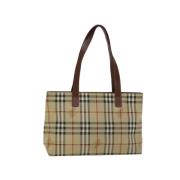 Pre-owned Fabric totes Burberry Vintage , Beige , Dames