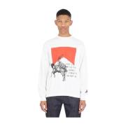 Grafische Print Crewneck T-Shirt ONE OF These Days , White , Heren