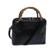 Pre-owned Leather handbags Gucci Vintage , Black , Dames