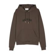 Bruine Katoenen Hoodie met Koord Ami Paris , Brown , Heren