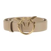 Love Birds Leren Riem Beige Pinko , Beige , Dames