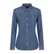 Klassieke Lange Mouw Knoopsluiting Shirt Polo Ralph Lauren , Blue , Da...