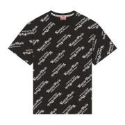 Zwart Monogram T-shirt Kenzo , Black , Heren