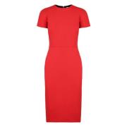 Elegante Sheath Jurk met Achterrits Victoria Beckham , Red , Dames