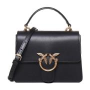 Love One Leren Handtas Zwart Pinko , Black , Dames