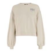 Zwarte Katoenen Crew Neck Sweatshirt Pinko , Beige , Dames