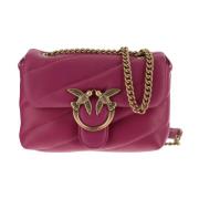 Love Birds Leren Tas met Diamanten Gesp Pinko , Pink , Dames