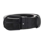 Leren riem met embleemdetail Montblanc , Black , Heren