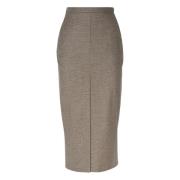 Taupe Pencil Rok Rits Hoge Taille Pinko , Brown , Dames