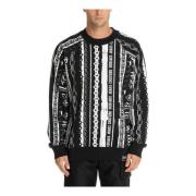 Abstracte Strepen Logo Sweatshirt Versace Jeans Couture , Black , Here...