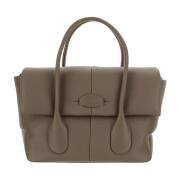 Kalfsleren Handtas Flap Sluiting Tod's , Beige , Dames