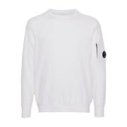 Merino Wol Crew Neck Gebreide Trui C.p. Company , White , Heren