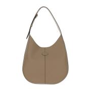 Kalfsleren Tas met Logodetail Tod's , Beige , Dames