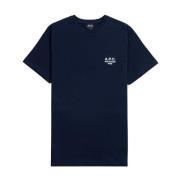 Geborduurd Navy Blue Logo Tee A.p.c. , Blue , Heren