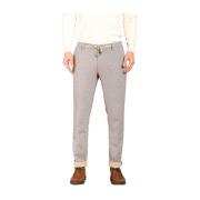 Grijze Katoen Wol Effect Chino Jogger Broek Mason's , Gray , Heren