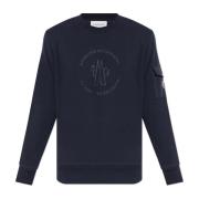 Sweatshirt met logo Moncler , Blue , Heren