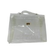 Pre-owned Vinyl handbags Hermès Vintage , White , Dames