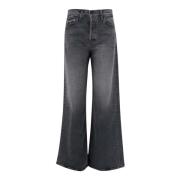 Wijde Pijp Stretch Denim Jeans Mother , Gray , Dames