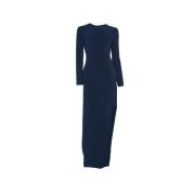 Blauwe Jurk Aw24 Droog Reinigen Norma Kamali , Blue , Dames