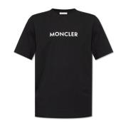 T-shirt met logo Moncler , Black , Heren