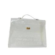 Pre-owned Vinyl handbags Hermès Vintage , White , Dames