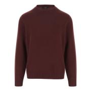 Wol Kasjmier Crew Neck Sweater Bordeaux Vince , Red , Heren