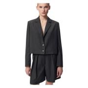 Grijze Box Blazer Bizuu , Gray , Dames