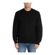 Effen Logo Trui Emporio Armani , Black , Heren