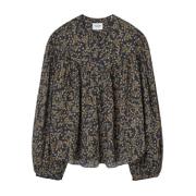 Gedrukte Zwarte Blouse Isabel Marant , Black , Dames