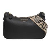 Verstelbare Hobo Tas met Ritssluiting Emporio Armani , Black , Dames