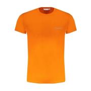 Katoenen Crew Neck Print T-Shirt Trussardi , Orange , Heren