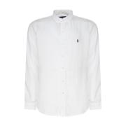 Witte Linnen Button-Down Overhemd Ralph Lauren , White , Heren