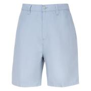 Lichtblauwe Linnen Katoen Shorts Carhartt Wip , Blue , Heren