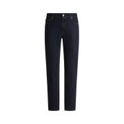 Blauwe Denim Regular-Fit Jeans met Pegaso Etro , Blue , Heren