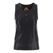 Stijlvolle mouwloze tops voor vrouwen MCM , Black , Dames