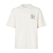 Witte Lotus T-shirt Samsøe Samsøe , White , Heren