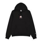 Hoodie Slim Fit Geborstelde Fleece Champion , Black , Heren