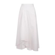 Witte Katoenen Poplin Midi Rok Alexander McQueen , White , Dames