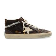 Bruin Leren Sneakers met Geperforeerde Details Golden Goose , Brown , ...