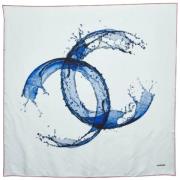 Pre-owned Silk scarves Chanel Vintage , Blue , Dames