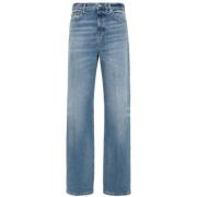 Blauwe Denim Wide Leg Jeans Dondup , Blue , Dames