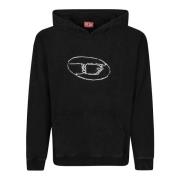 Logo Hoodie S-Boxt-Hood-Q7 Diesel , Black , Heren