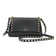 Pre-owned Leather shoulder-bags Valentino Vintage , Black , Dames