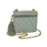 Pre-owned Satin chanel-bags Chanel Vintage , Blue , Dames