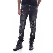 Zwarte Tapered Spijkerbroek Philipp Plein , Black , Heren