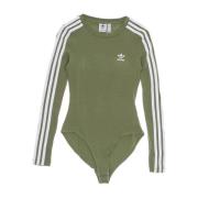 Groene Orbit Lange Mouwen Bodysuit Adidas , Green , Dames