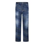 Kristal Logo Blauwe Jeans Aw24 Dsquared2 , Blue , Dames